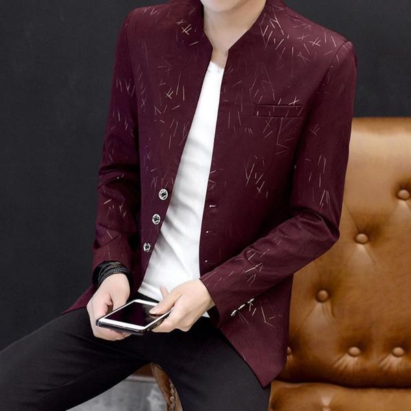 men's suits & blazers men blazer vintage print casual all match korean style, White;black
men's suits & blazers men blazer vintage print casual all match korean style, White;black