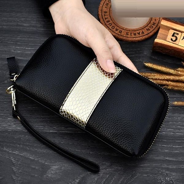 ladies genuine leather clutch purses panelled long women wallet zipper wrist bag female coin purse mobile phone bolsa, Red;black
ladies genuine leather clutch purses panelled long women wallet zipper wrist bag female coin purse mobile phone bolsa, Red;black