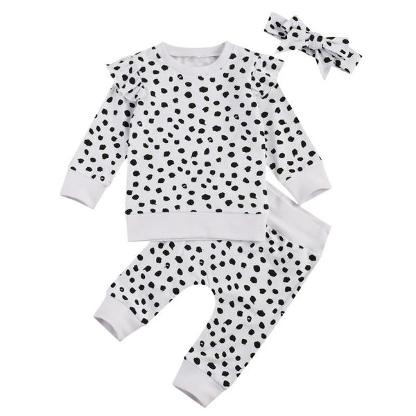 clothing sets 2021 children's three piece set kid girl sleeve crew neck dot pullover tshirt pant 3pcs suit baby, White
clothing sets 2021 children's three piece set kid girl sleeve crew neck dot pullover tshirt pant 3pcs suit baby, White