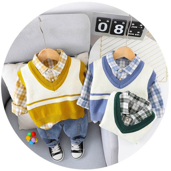 boys clothing sets baby suit infant outfits children kids clothes sweater vest spring autumn knitted shirt jeans pants 3pcs b7793, White
boys clothing sets baby suit infant outfits children kids clothes sweater vest spring autumn knitted shirt jeans pants 3pcs b7793, White