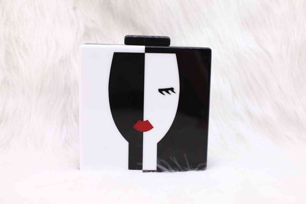women's black and white beauty face versatile banquet hand bag fashion one shoulder acrylic wedding dinner
women's black and white beauty face versatile banquet hand bag fashion one shoulder acrylic wedding dinner