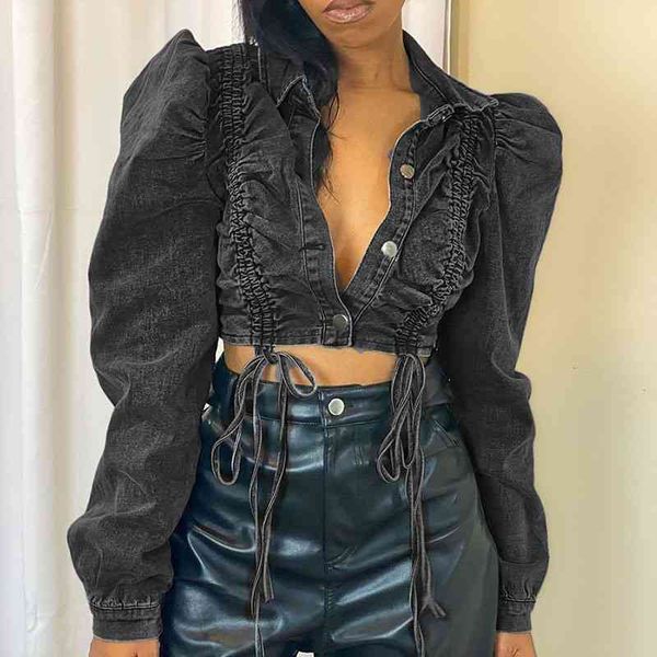 spring women's long sleeve lapel fashion loose short open navel denim single breasted coat for women jacket 210602, Black;brown
spring women's long sleeve lapel fashion loose short open navel denim single breasted coat for women jacket 210602, Black;brown