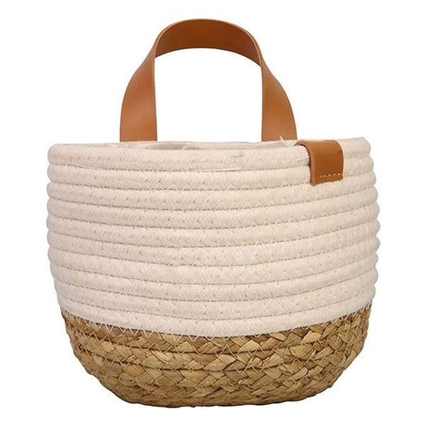 storage baskets wall hanging basket - small cotton rope woven closet bins shelf organizer for plants home decor
storage baskets wall hanging basket - small cotton rope woven closet bins shelf organizer for plants home decor