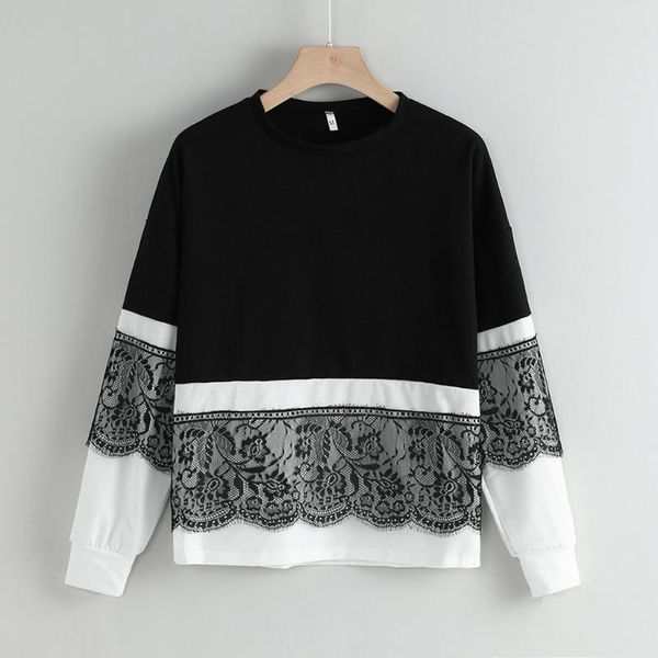 women's hoodies & sweatshirts autumn winter sweatshirt clothes women o-neck long sleeve colorblock lace casual sport pullove sudadera m, Black
women's hoodies & sweatshirts autumn winter sweatshirt clothes women o-neck long sleeve colorblock lace casual sport pullove sudadera m, Black