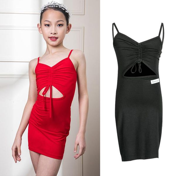 stage wear kids girls latin dance dress summer clothes cut out drawstring competition costume red/black practice bl6084, Black;red
stage wear kids girls latin dance dress summer clothes cut out drawstring competition costume red/black practice bl6084, Black;red