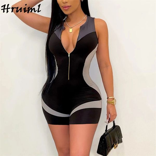 plus size women clothing sleeveless zipper patchwork fashion bodysuit summer solid color sport jumpsuit romper ladies 210513, Black;white
plus size women clothing sleeveless zipper patchwork fashion bodysuit summer solid color sport jumpsuit romper ladies 210513, Black;white