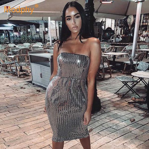 silver sequin bandage dress sleeveless strapless bodycon club evening party midi long vestidos autumn fashion 210527, Black;gray
silver sequin bandage dress sleeveless strapless bodycon club evening party midi long vestidos autumn fashion 210527, Black;gray
