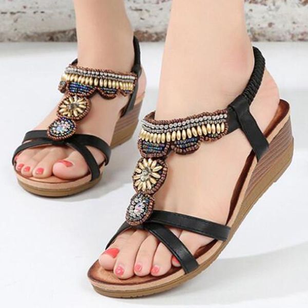 dress shoes women summer national wind sandals bohemian beaded beach comfortable open toe buty damskie ky90, Black
dress shoes women summer national wind sandals bohemian beaded beach comfortable open toe buty damskie ky90, Black