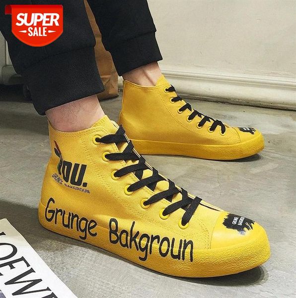 men casual shoes ulzzang fashion lace-up hip hop sneakers mens high yellow white letter graffiti all black canvas shoes #g71f
men casual shoes ulzzang fashion lace-up hip hop sneakers mens high yellow white letter graffiti all black canvas shoes #g71f