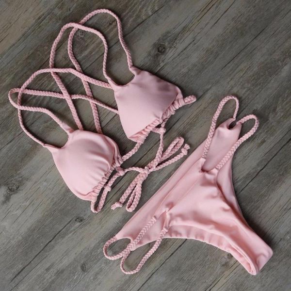 women's swimwear bandage funny swimsuit brazilian bikini set women 2021 summer push up bathing suit pink solid monokini c0538, White;black
women's swimwear bandage funny swimsuit brazilian bikini set women 2021 summer push up bathing suit pink solid monokini c0538, White;black