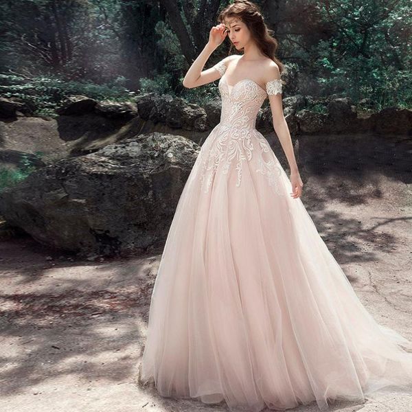 other wedding dresses charming a-line dress pink off the shoulder sleeveless appliques lace court train sweetheart custom made robe de marié, White
other wedding dresses charming a-line dress pink off the shoulder sleeveless appliques lace court train sweetheart custom made robe de marié, White