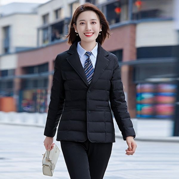 2021 business wear medium and long white duck down jacket winter women's thickened 4s store sales department, Black
2021 business wear medium and long white duck down jacket winter women's thickened 4s store sales department, Black