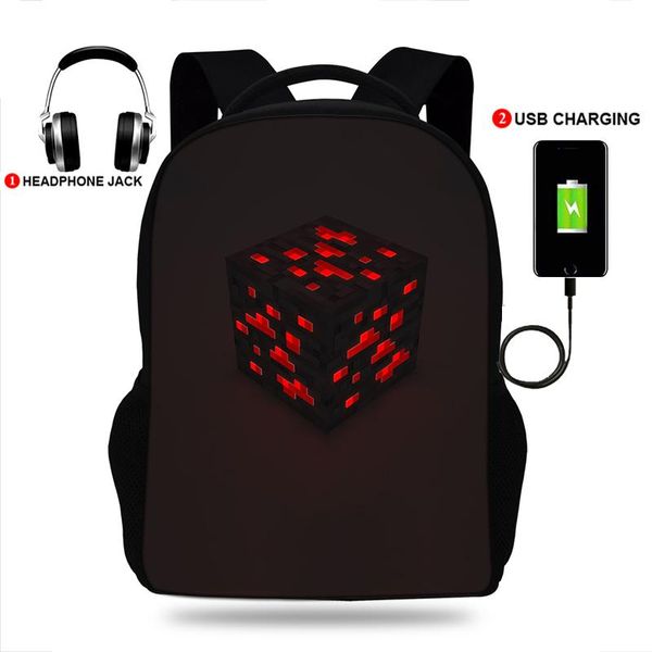 school bags usb charge bag students backpack charging mine cube print for boys girls 
school bags usb charge bag students backpack charging mine cube print for boys girls