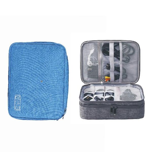 card holders simple double-layer business trip office travel multi-function data cable mobile power headset storage digital bag, Brown;gray
card holders simple double-layer business trip office travel multi-function data cable mobile power headset storage digital bag, Brown;gray