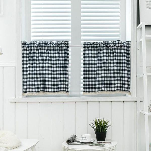 curtain & drapes 2pcs/set short curtains for living room rod style lace bedroom plaid blackout blinds home decorations salon
curtain & drapes 2pcs/set short curtains for living room rod style lace bedroom plaid blackout blinds home decorations salon
