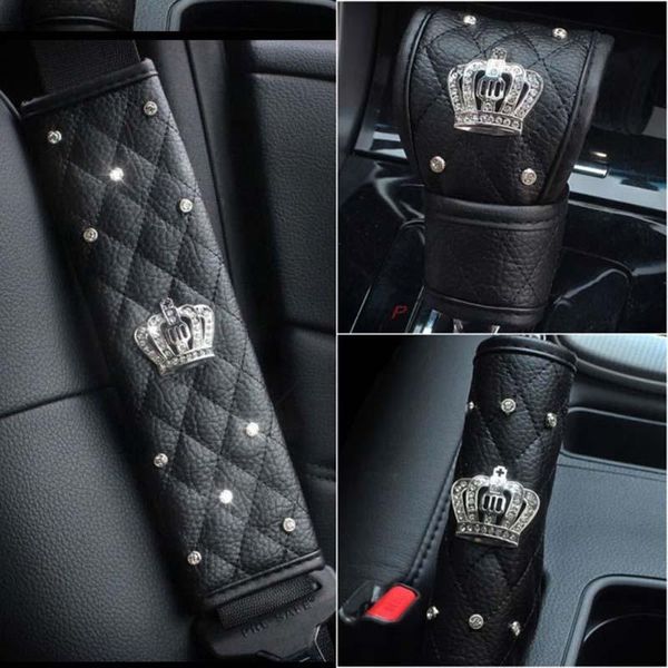 safety belts & accessories 1 set diamond leather car seat belt cover shoulder pad crystal crown hand brake shifter gear covers auto interior
safety belts & accessories 1 set diamond leather car seat belt cover shoulder pad crystal crown hand brake shifter gear covers auto interior
