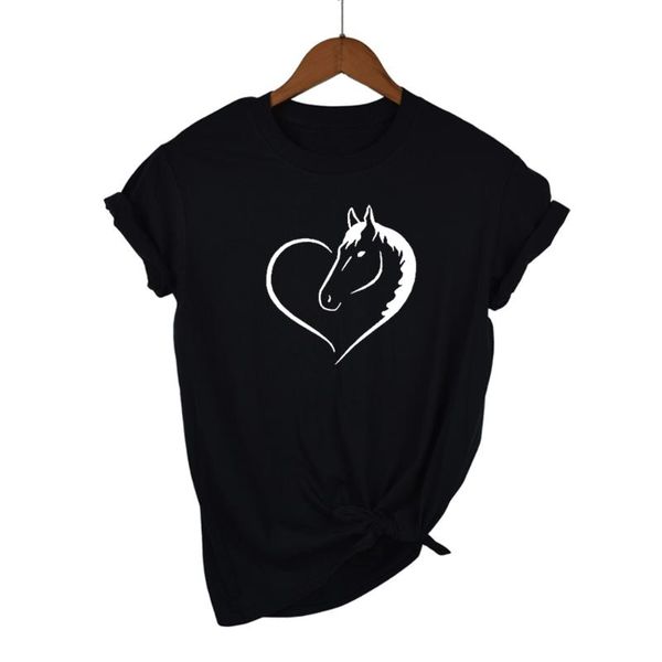 women's t-shirt love heart horse printed t shirt women short sleeves fashion streetwear tee female harauku clothes drop ship, White
women's t-shirt love heart horse printed t shirt women short sleeves fashion streetwear tee female harauku clothes drop ship, White