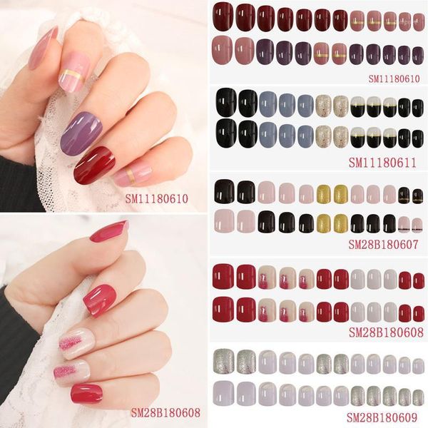 24pcs/set fake nails tips square finish wedding brides nail art decor kg661, Black 
24pcs/set fake nails tips square finish wedding brides nail art decor kg661, Black