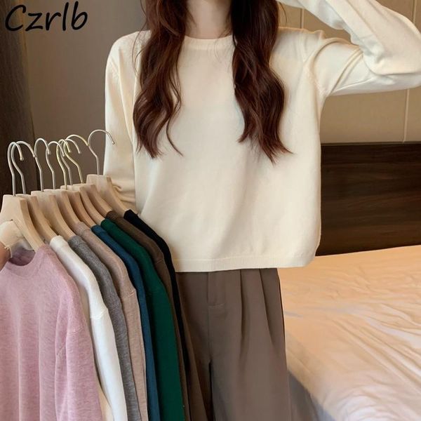 women's sweaters pullovers women all-match o-neck solid leisure cropped ladies clothing long sleeve college streetwear cozy tender teen, White;black
women's sweaters pullovers women all-match o-neck solid leisure cropped ladies clothing long sleeve college streetwear cozy tender teen, White;black