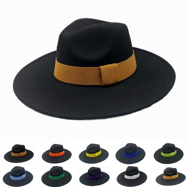 berets winter women wide brim fedora hat ladies color matching men's simple autumn fashion jazz, Blue;gray
berets winter women wide brim fedora hat ladies color matching men's simple autumn fashion jazz, Blue;gray