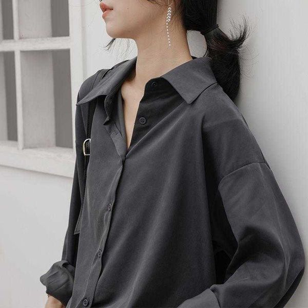 women's blouses & shirts cold wind retro texture sagging gray shirt women loose long sleeves lazy spring and autumn coat hong kong-fla, White
women's blouses & shirts cold wind retro texture sagging gray shirt women loose long sleeves lazy spring and autumn coat hong kong-fla, White