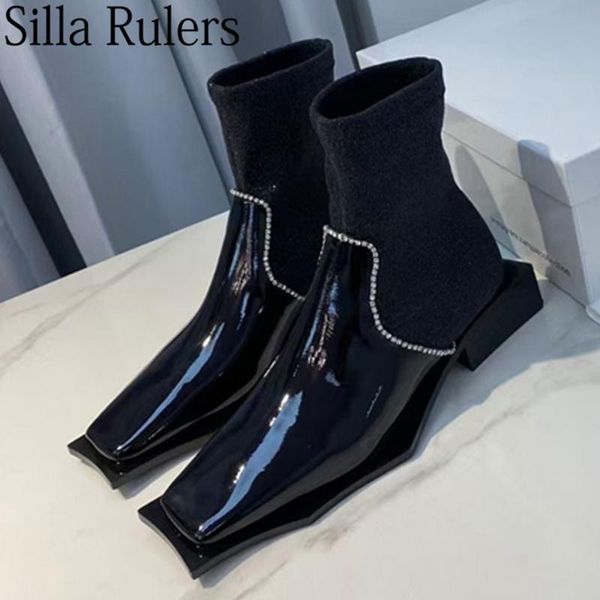 boots runway rhinestone elastic knitting ankle woman strange soles square toe knight for 2021, Black
boots runway rhinestone elastic knitting ankle woman strange soles square toe knight for 2021, Black