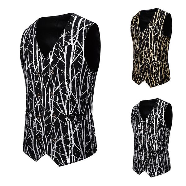 fashion vest 2021 men's waistcoat slim branch bronzing printed performance suit m128, Black;white
fashion vest 2021 men's waistcoat slim branch bronzing printed performance suit m128, Black;white