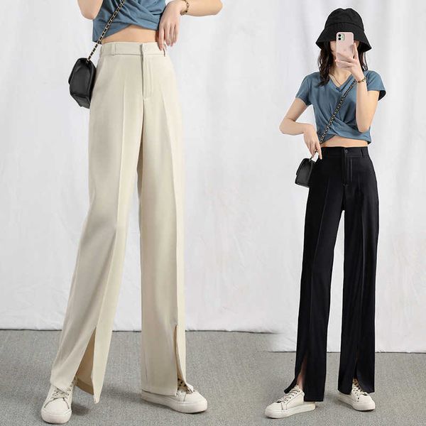 autumn 2021 front split suit pants women's high waist small wide leg floor dragging casual, Black;white
autumn 2021 front split suit pants women's high waist small wide leg floor dragging casual, Black;white