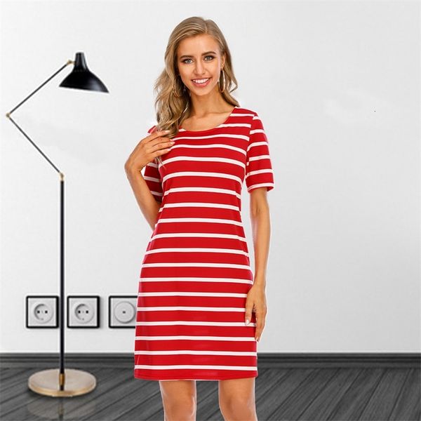 two piece dress european and american summer women's round collar short sleeve loose stripe long knee nliq, White
two piece dress european and american summer women's round collar short sleeve loose stripe long knee nliq, White