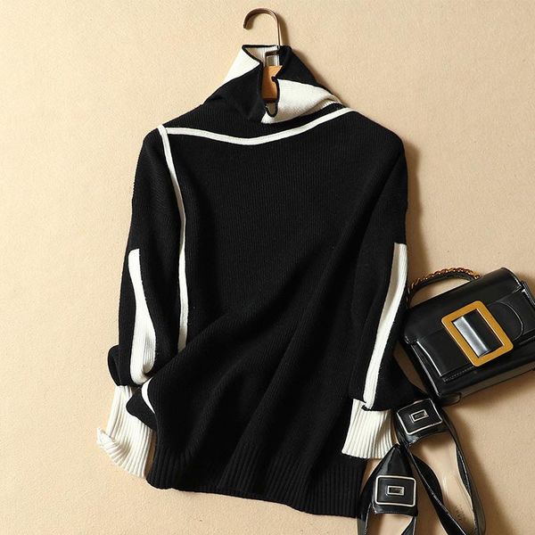 women's sweaters thick turtleneck warm women sweater autumn winter patchwork knitted femme pull high elasticity soft female pullovers, White;black
women's sweaters thick turtleneck warm women sweater autumn winter patchwork knitted femme pull high elasticity soft female pullovers, White;black