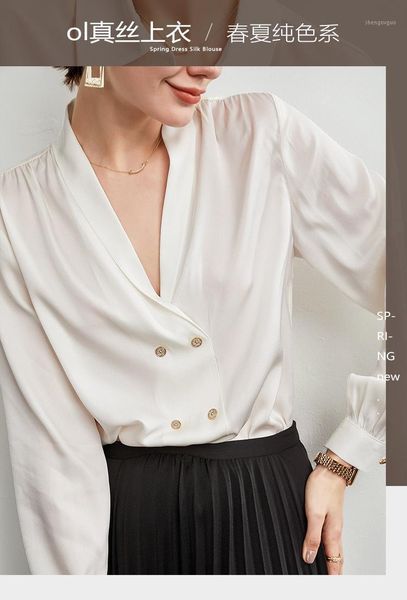 stretch double joe v-neck mulberry silk women's long-sleeved spring 2021 temperament design niche light mature white shirt blouses & sh
stretch double joe v-neck mulberry silk women's long-sleeved spring 2021 temperament design niche light mature white shirt blouses & sh