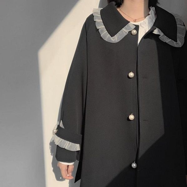 women's jackets mid-length black jacket women korean vintage preppy style kawaii gothic long-sleeved trench coats harajuku oversize out, Black;brown
women's jackets mid-length black jacket women korean vintage preppy style kawaii gothic long-sleeved trench coats harajuku oversize out, Black;brown
