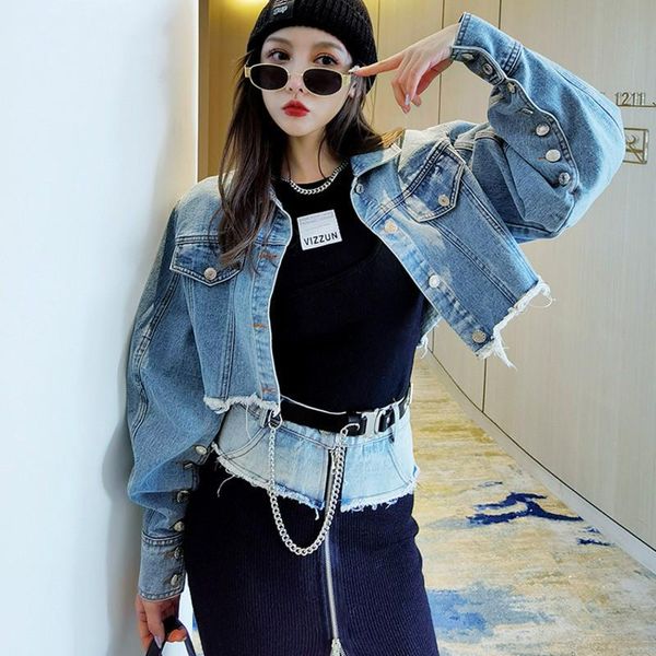 autumn single-breasted long sleeve high waist short denim women's loose all-match casual coat c200 jackets, Black;brown
autumn single-breasted long sleeve high waist short denim women's loose all-match casual coat c200 jackets, Black;brown