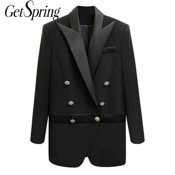 getspring women blazer double breasted long sleeve ladies black coat patchwork women's slim suit jacket 210601, White;black
getspring women blazer double breasted long sleeve ladies black coat patchwork women's slim suit jacket 210601, White;black
