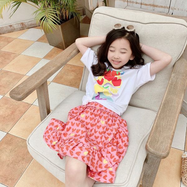 kids girls suits summer kids girl t-shirt with skirt 2pc/sets clothes children love print beach cotton clothes, White
kids girls suits summer kids girl t-shirt with skirt 2pc/sets clothes children love print beach cotton clothes, White