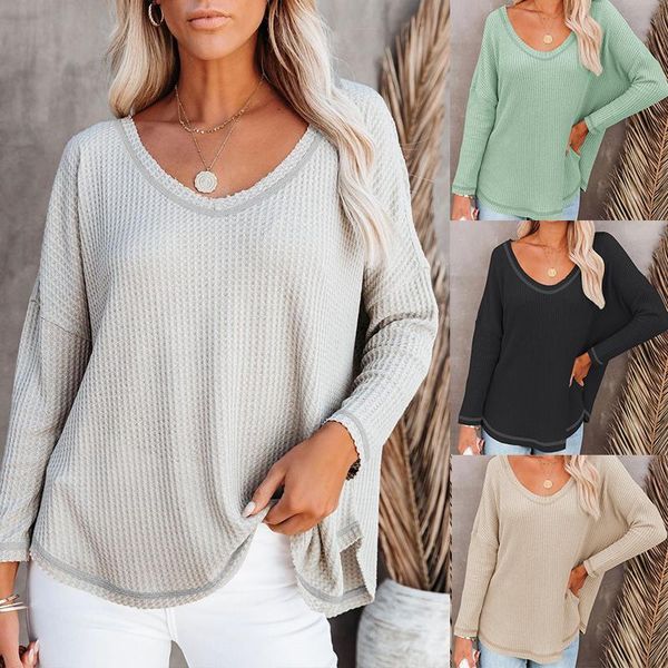 women's t-shirt cropped solid color collarless long-sleeved pullover street casual see-through, White
women's t-shirt cropped solid color collarless long-sleeved pullover street casual see-through, White