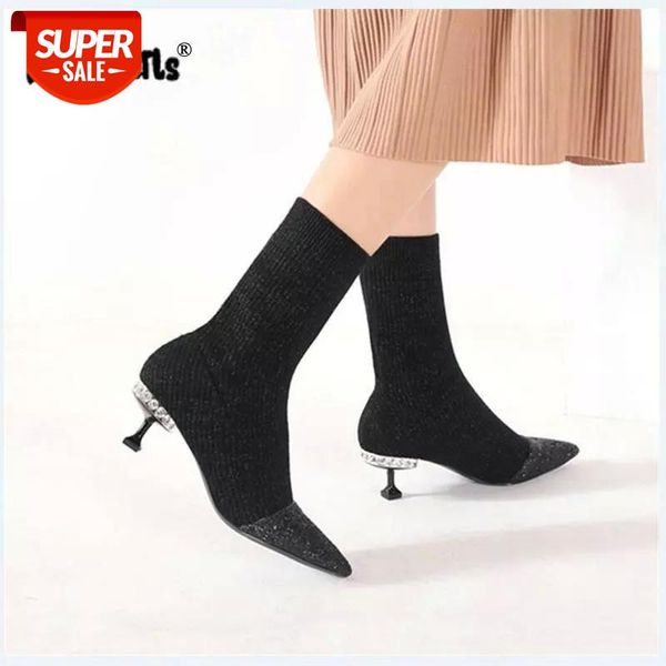dropship new stiletto sock booties stretch fabric pointed toe crystal ankle boots women pumps bootas mujer black silver #7142
dropship new stiletto sock booties stretch fabric pointed toe crystal ankle boots women pumps bootas mujer black silver #7142