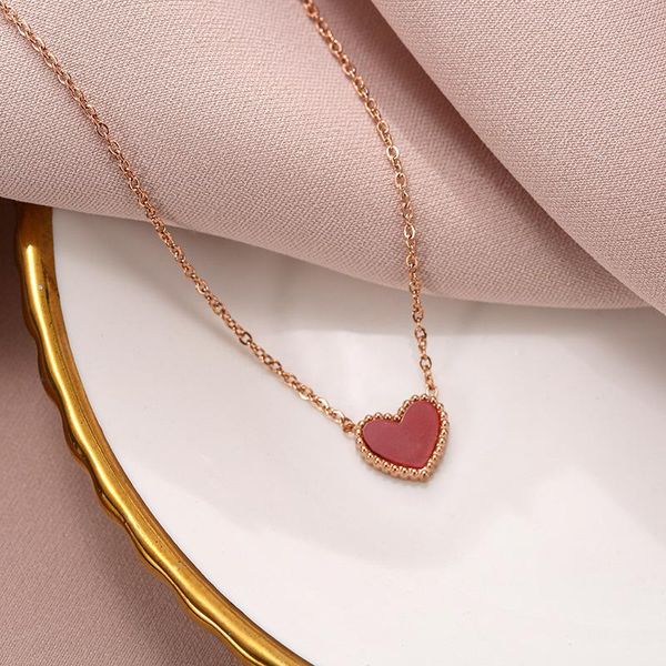 pendant necklaces korea fashion simple little red heart necklace titanium steel rose gold jewelry choker clavicle chain, Silver
pendant necklaces korea fashion simple little red heart necklace titanium steel rose gold jewelry choker clavicle chain, Silver
