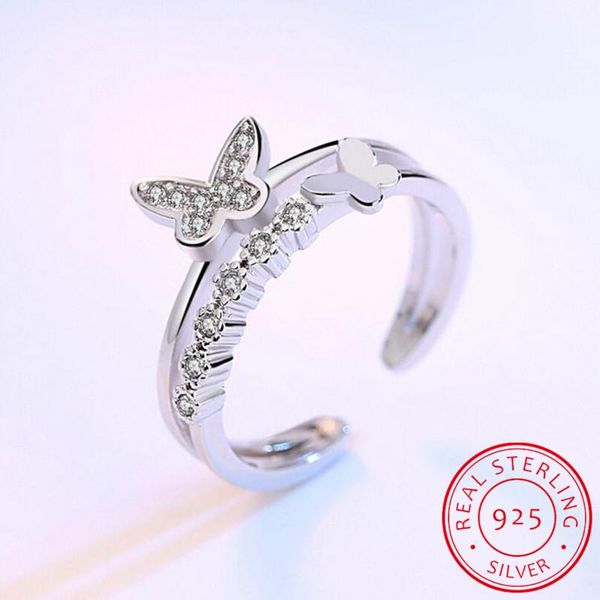 cluster rings real pure 925 sterling silver butterfly wedding for women adjustable size ring fashion jewelry, Golden;silver
cluster rings real pure 925 sterling silver butterfly wedding for women adjustable size ring fashion jewelry, Golden;silver