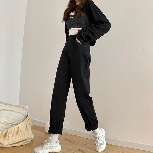 2021spring women jeans straight trousers vintage high waist all-match loose denim pants retro loose trousers full-length jeans, Blue
2021spring women jeans straight trousers vintage high waist all-match loose denim pants retro loose trousers full-length jeans, Blue
