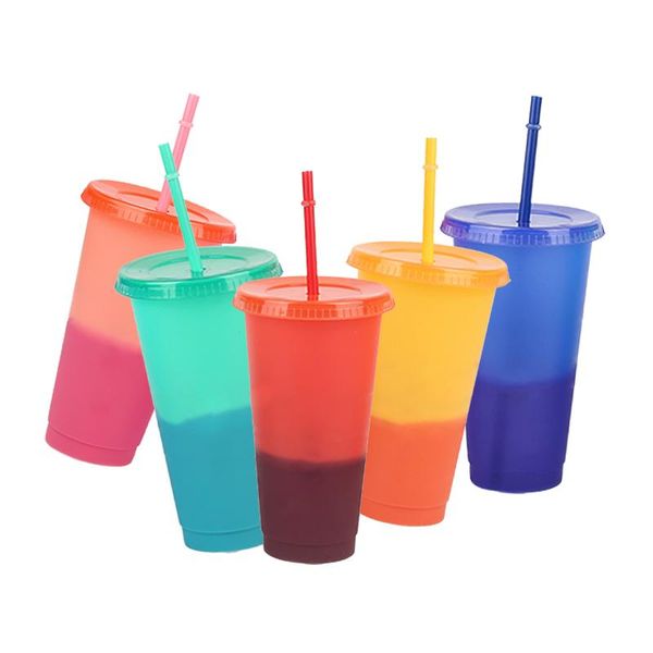 mugs 700ml color changing cold cups plastic tumbler with lid reusable cup coffee straw colorful drinkware
mugs 700ml color changing cold cups plastic tumbler with lid reusable cup coffee straw colorful drinkware