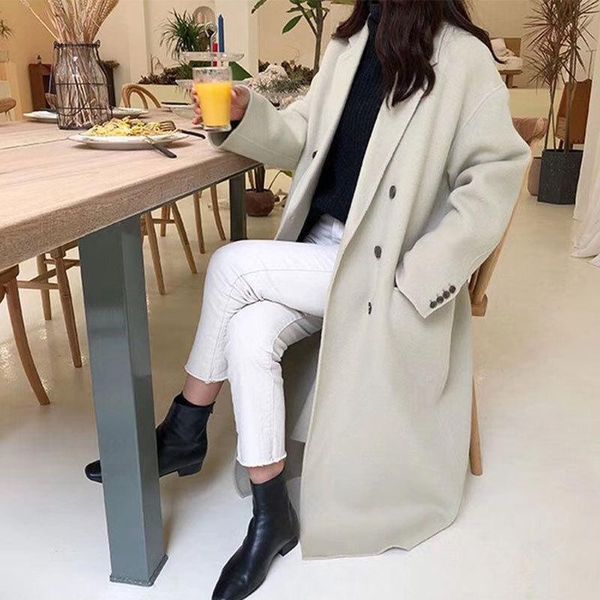 women's wool & blends 2021 autumn and winter double-sided cashmere coat medium long double breasted loose large slim, Black
women's wool & blends 2021 autumn and winter double-sided cashmere coat medium long double breasted loose large slim, Black