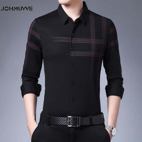 men's casual shirts johmuvve men lapel long-sleeved classic red with gray strped loose shirt buiness fashion all-match four season, White;black
men's casual shirts johmuvve men lapel long-sleeved classic red with gray strped loose shirt buiness fashion all-match four season, White;black