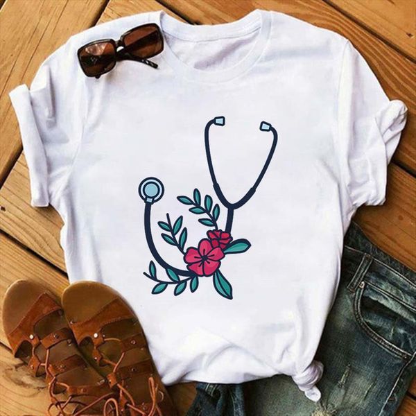 nurse printed casual graphic women t shirt round neck summer tees femme clothes, White
nurse printed casual graphic women t shirt round neck summer tees femme clothes, White
