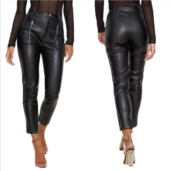 women's pants & capris spring arrival personality stretch pu leather female zipper stitching high waist great quality f1024, Black;white
women's pants & capris spring arrival personality stretch pu leather female zipper stitching high waist great quality f1024, Black;white