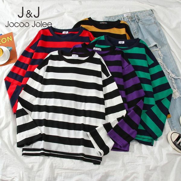 jocoo jolee women spring autumn harajuku streetwear striped loose slim fit t-shirt long sleeve korean basic casual 210518, White
jocoo jolee women spring autumn harajuku streetwear striped loose slim fit t-shirt long sleeve korean basic casual 210518, White