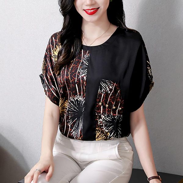 women's blouses & shirts elegant o-neck blouse summer 2021 style mom short sleeve printed floral chiffon shirt, White
women's blouses & shirts elegant o-neck blouse summer 2021 style mom short sleeve printed floral chiffon shirt, White