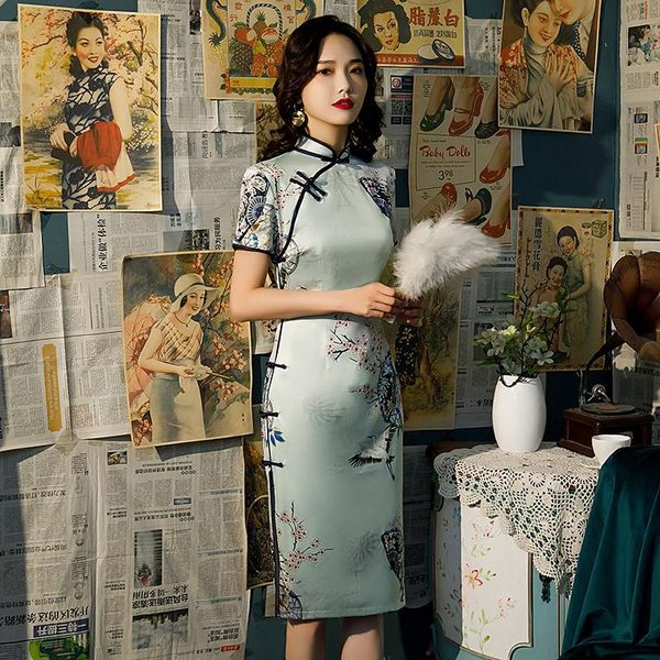 elegant chinese vintage printed knee-length cheongsam rayon satin qipao ladies festival wedding dress oversize 4xl ethnic clothing, Red
elegant chinese vintage printed knee-length cheongsam rayon satin qipao ladies festival wedding dress oversize 4xl ethnic clothing, Red