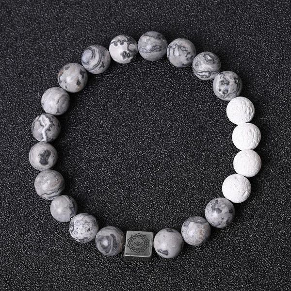 beaded, strands antique silver color natural stone bracelets imperial wooden map white lava bracelet energy yoga healing jewelry women men, Black 
beaded, strands antique silver color natural stone bracelets imperial wooden map white lava bracelet energy yoga healing jewelry women men, Black