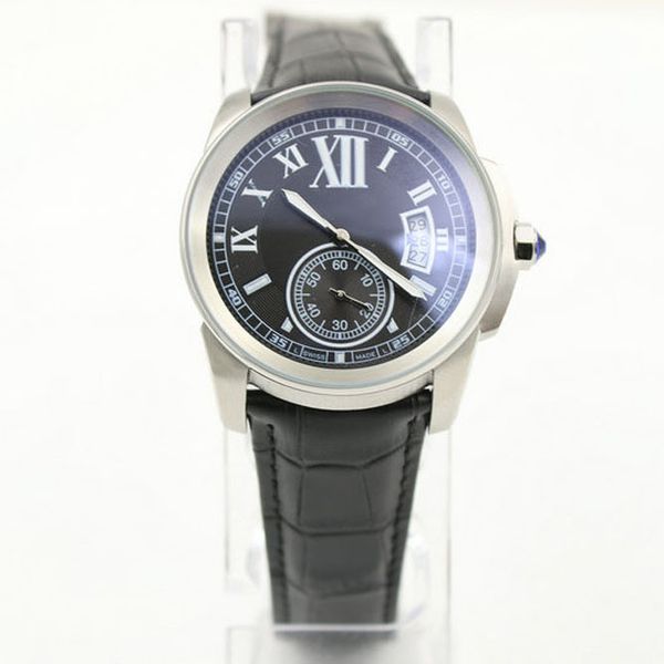 fashion high quailty automatic movement 40mm watch calibre black dial silver stainless steel leather men's watches casual dress wristwa, Slivery;brown
fashion high quailty automatic movement 40mm watch calibre black dial silver stainless steel leather men's watches casual dress wristwa, Slivery;brown